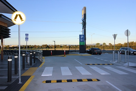 Metal bollards shopping centre — Building Safety Products Gold Coast