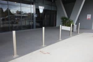 Stainless Steel Bollards at front of building - Bollards Brisbane