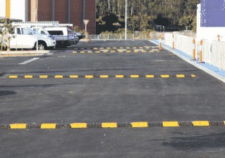 new speed bumps installed in Springfield carpark